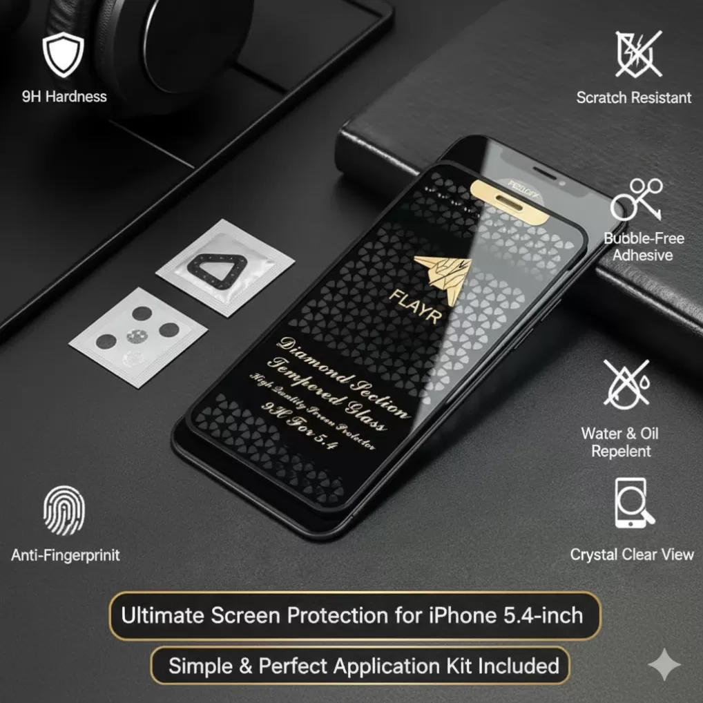 FLAYR Diamond Section 9H Tempered Glass Screen Protector for iPhone 17 Pro Max Ultimate Edge-to-Edge Protection & Crystal Clear Clarity pack of 1