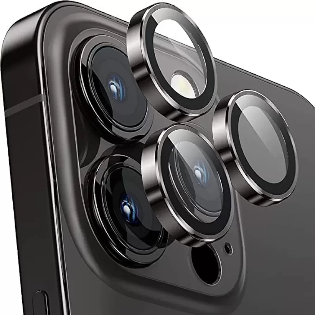 iPhone Tempered Glass Camera Lens Protector for iPhone 16 Pro/iPhone 16 Pro Max - 9H Premium Camera Ring Protection With AR+AF Technology ( Cosmic Orange - Silver - Deep Blue )
